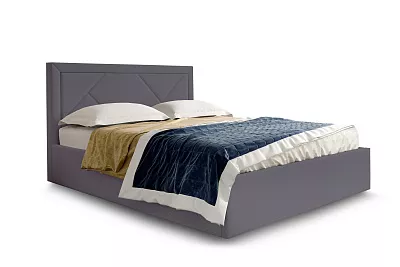 Кровать Сиеста 1800 с ПМ и бельевым ящиком альба темно-серый