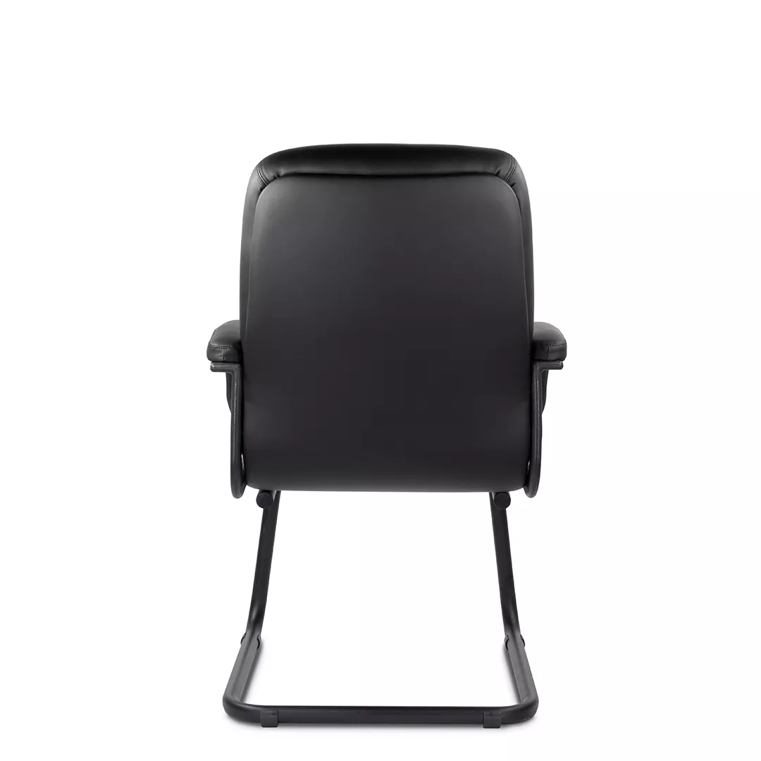 Кресло на полозьях ПИЛОТ Н/п  пластик люкс экокожа Santorini черный