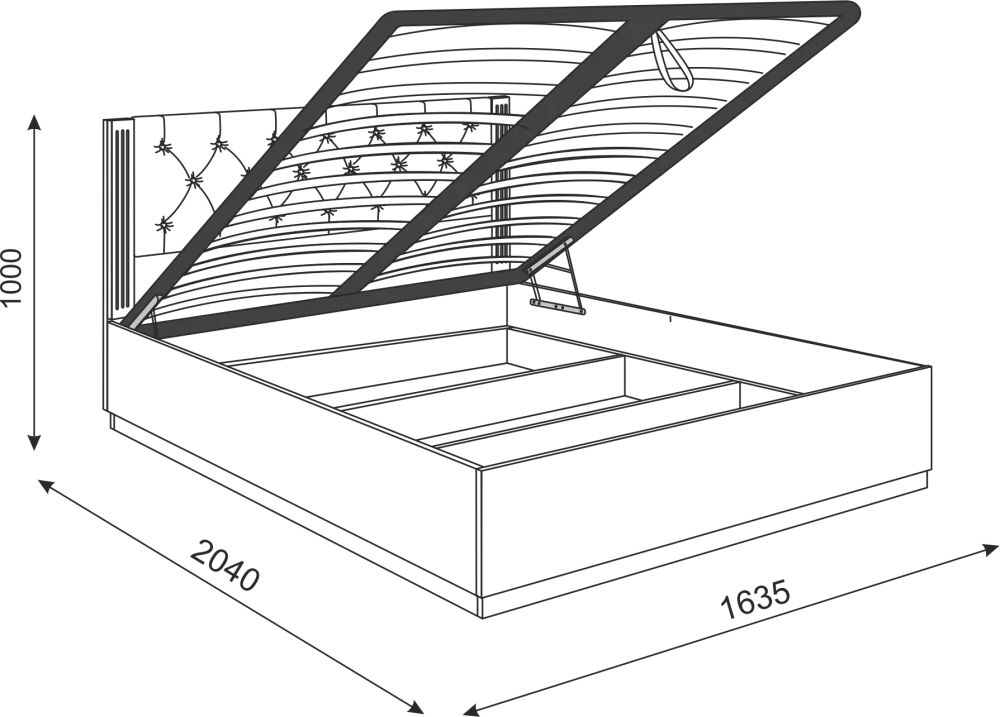 Кровать с подъемным механизмом Тиффани М25