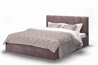 Мягкая кровать Элен 140 см ROCK 12 серо-фиолетовый МЛК