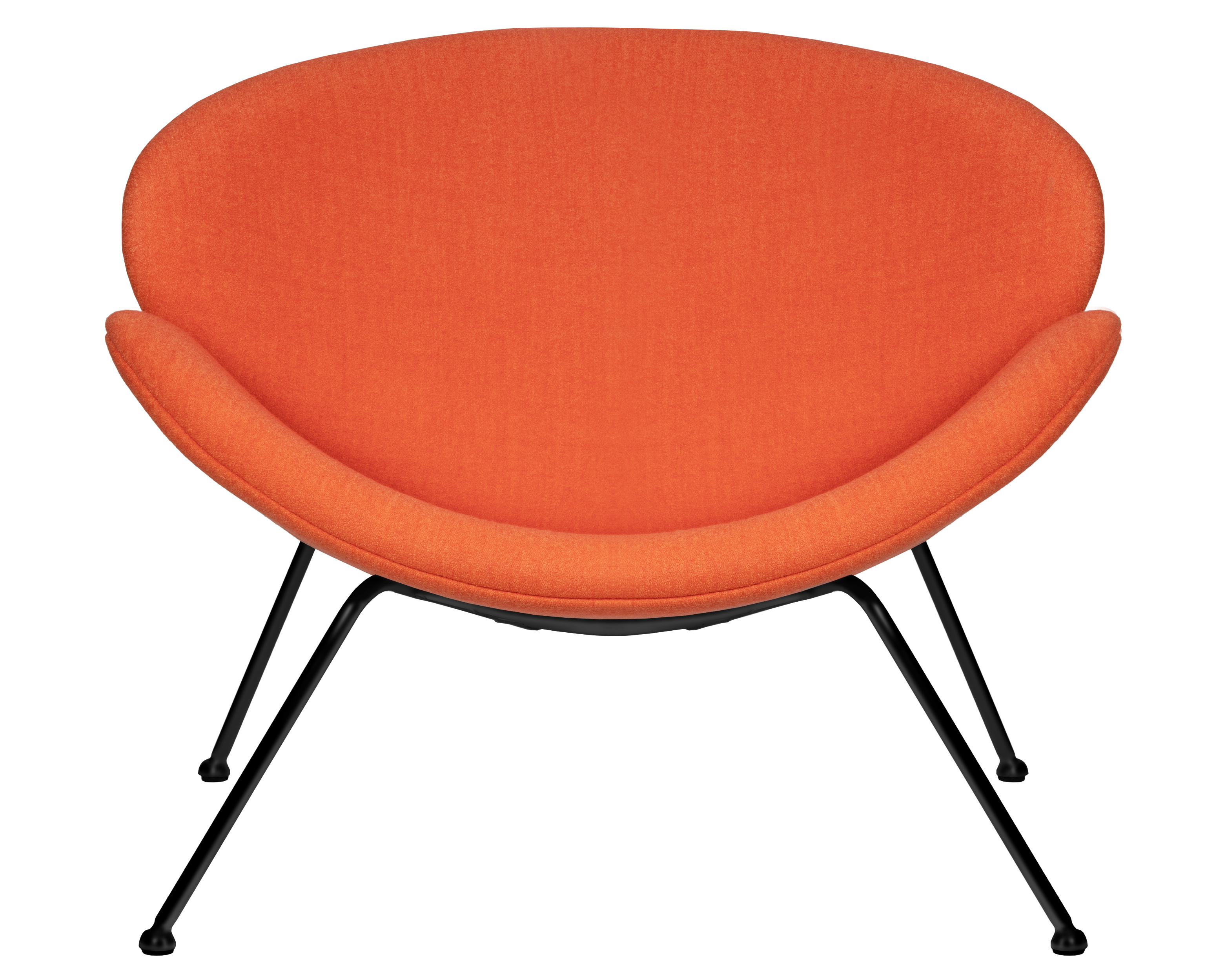 Кресло дизайнерское DOBRIN EMILY оранжевая ткань AF, черное основания