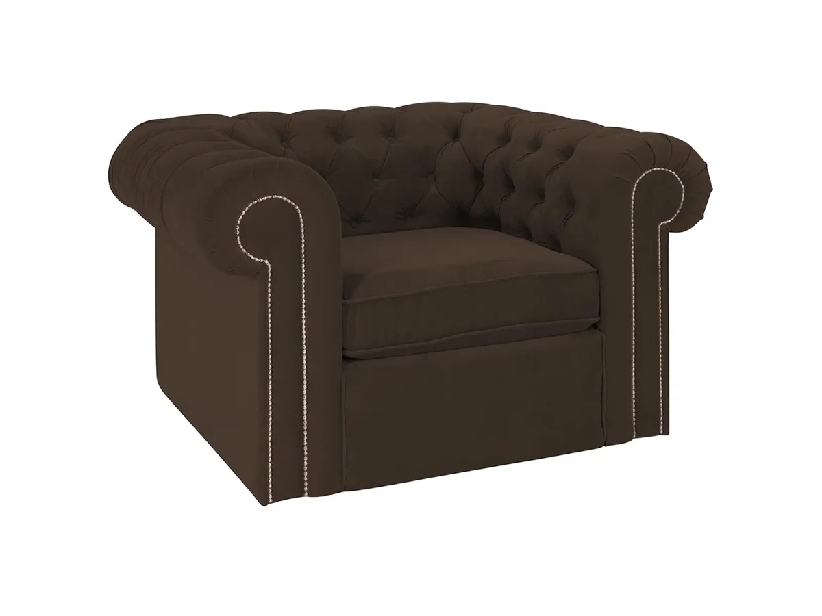 Кресло Chesterfield (молдинги) темно-коричневый 329823