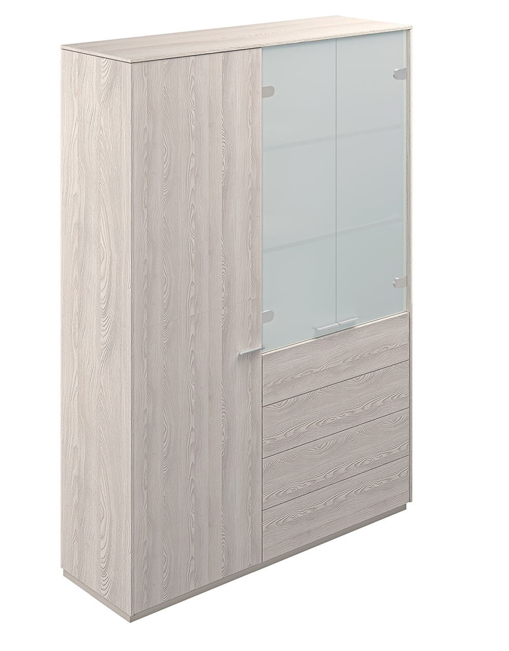 Шкаф для одежды+Шкаф высокий с матовым стеклом NORDEN Atlas YN с ящиками NZ-0303+NZ-0312.YN.YN