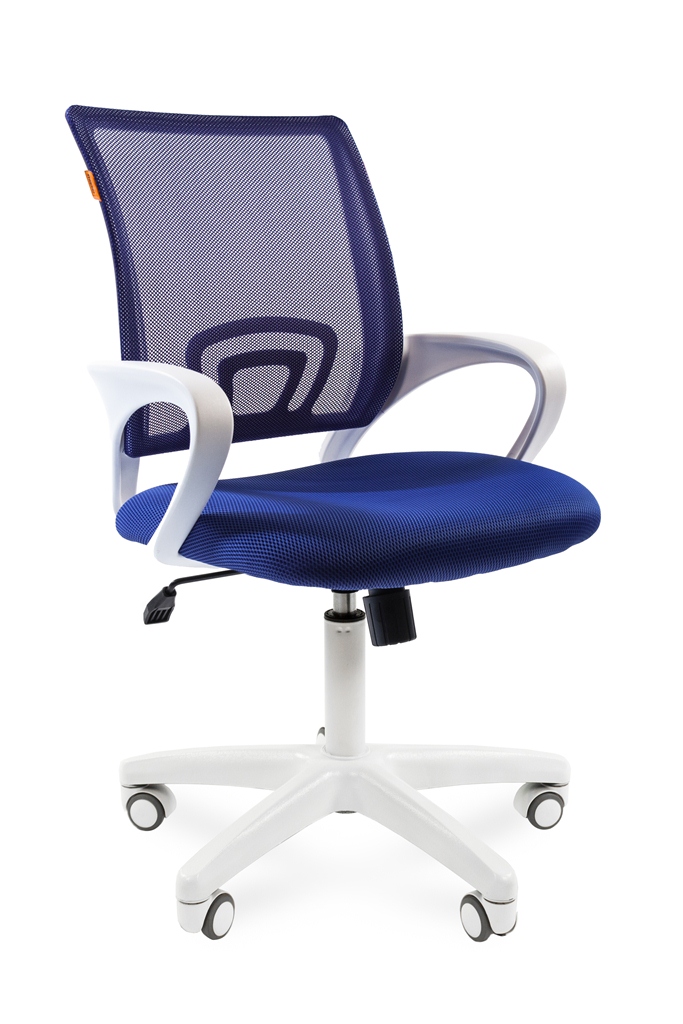 Кресло для персонала Chairman 696 white белый пластик синяя сетка поддержка поясницы