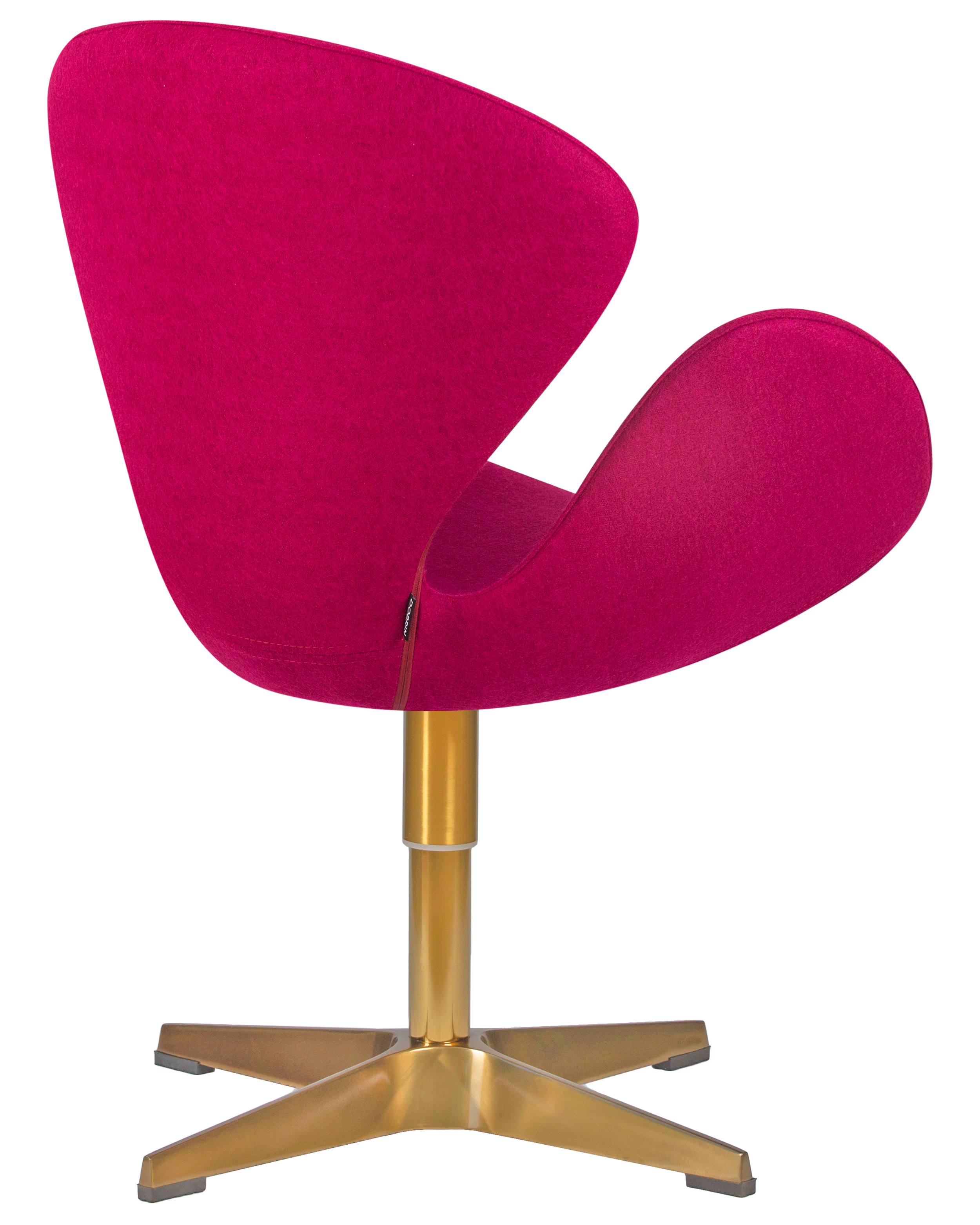 Кресло дизайнерское DOBRIN SWAN бордо ткань AF5, золотое основание