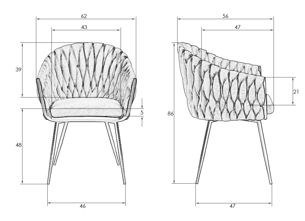 Стул-кресло DOBRIN MATILDA графитовая ткань LAR-275-21