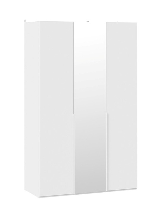 Шкаф для одежды с зеркальной дверью Порто белый жемчуг белый софт СМ-393.07.112