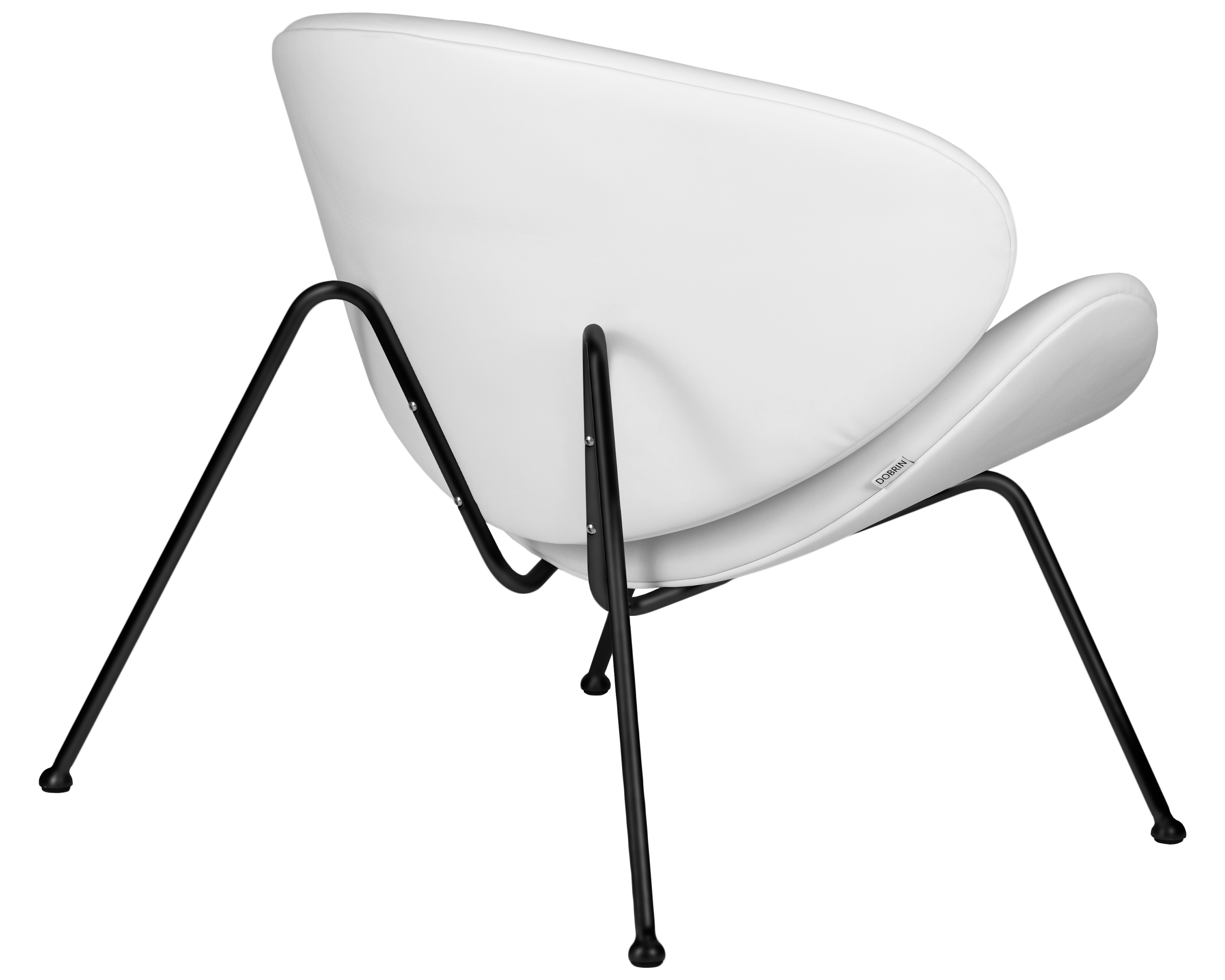 Кресло дизайнерское DOBRIN EMILY белый винил YP17, черное основание