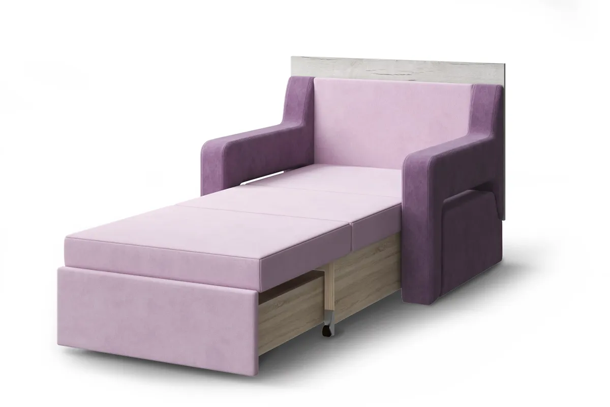 Кресло Кровать Стол (3 в 1) Смарт-1 сиреневый / сливовый /дуб серый МЛК