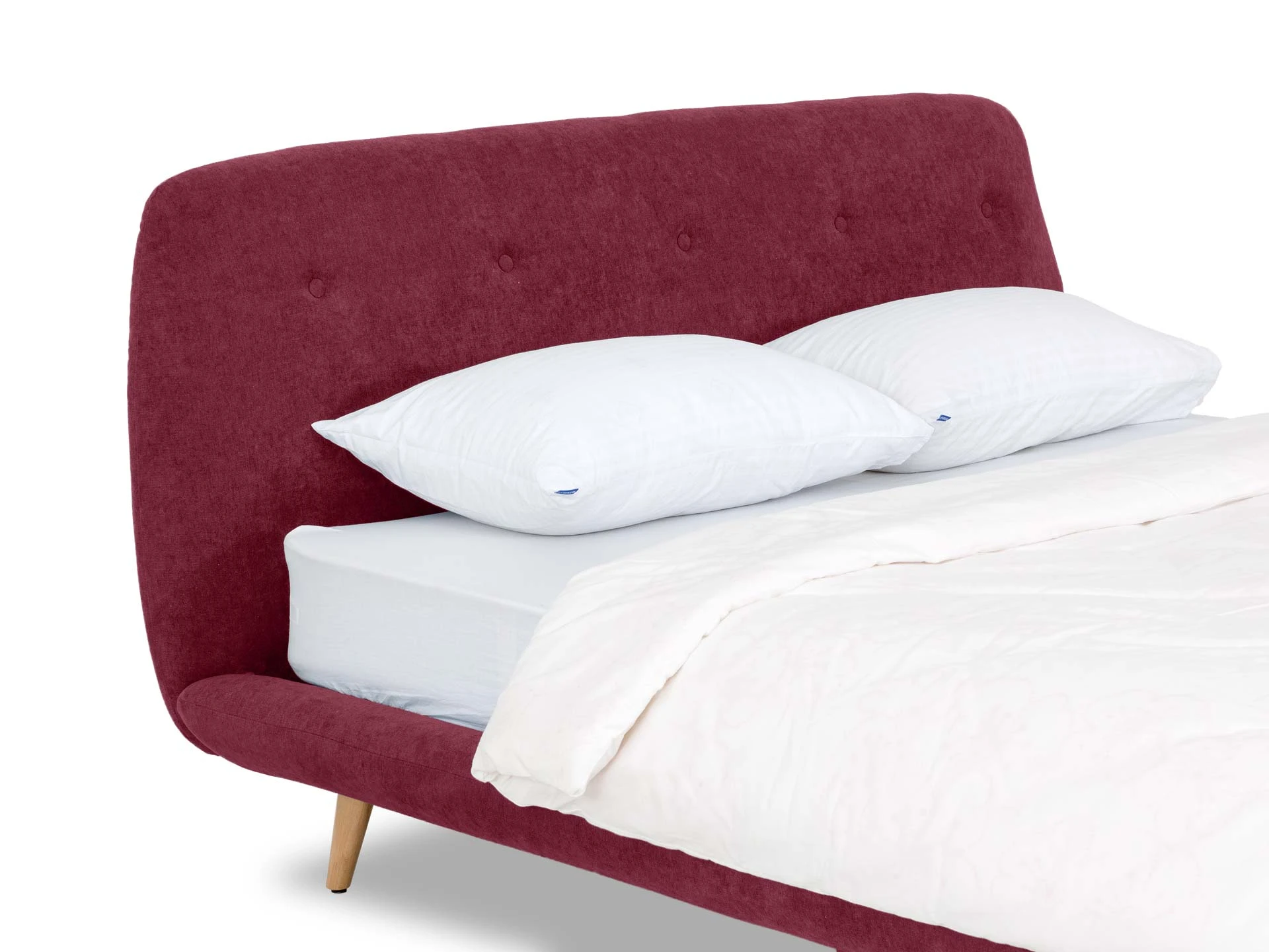 Кровать с мягким изголовьем Loa 160x200 бордовый 464185