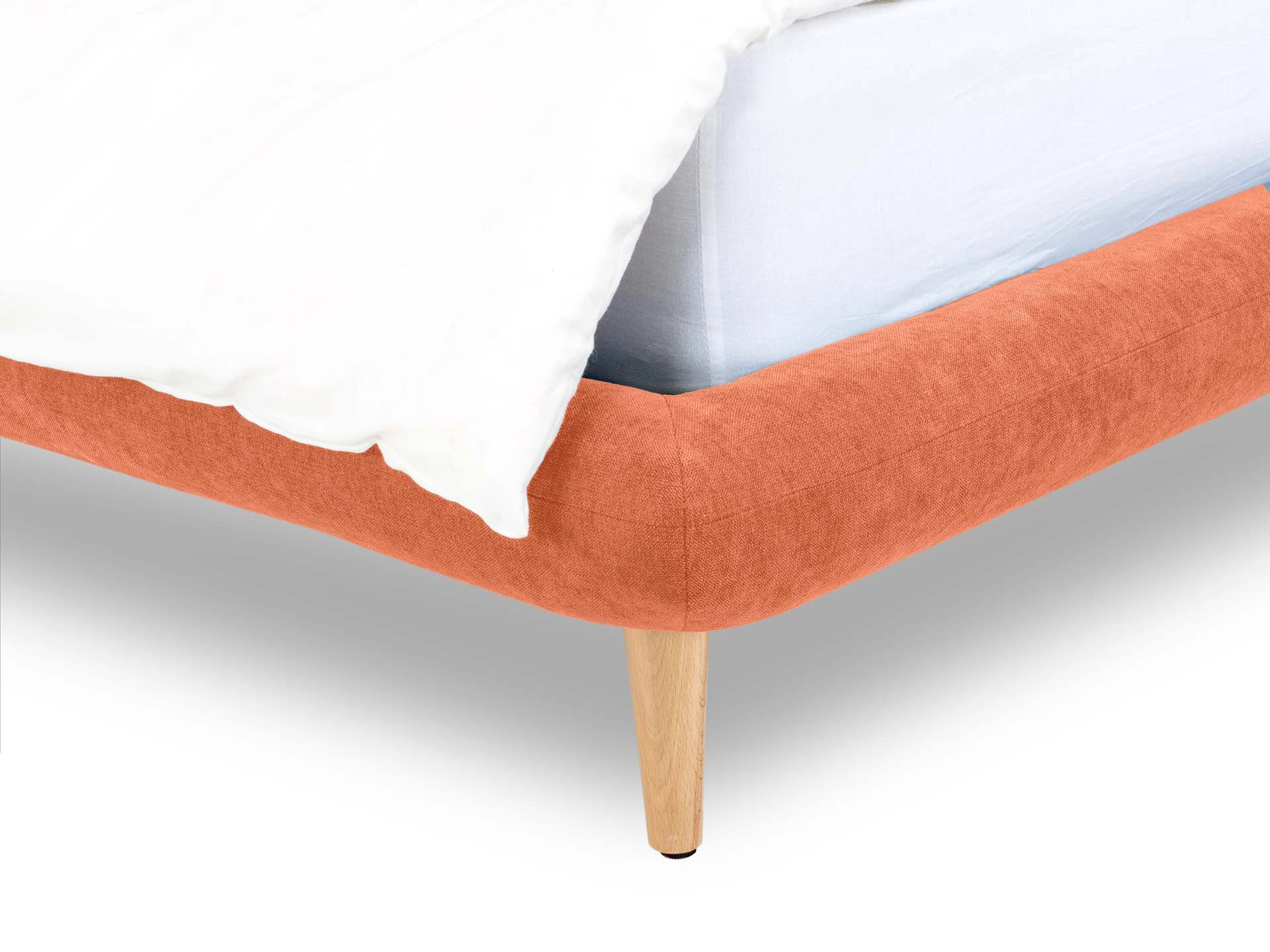 Кровать с мягким изголовьем Loa 160x200 оранжевый 464187
