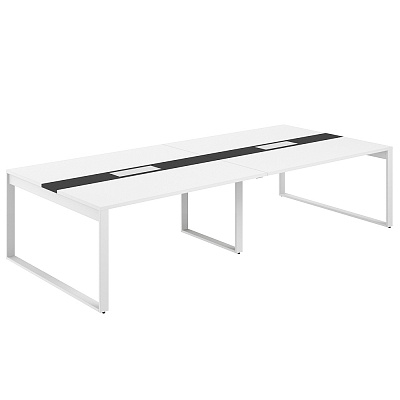 Стол для переговоров Norden Аллегро 3200х1638х750 AG.2-3216.WH.72.WH.AN Белый Снег/Белый