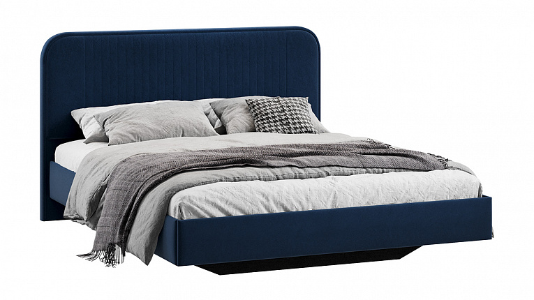 Кровать без подъемного механизма Тиффани Трия Тип 1 Микровелюр Wellmart Blue 1400x2000