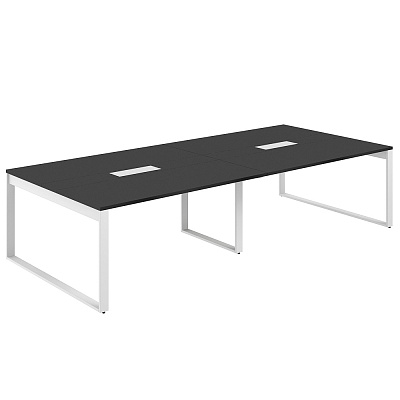 Стол для переговоров Norden Аллегро 3200х1638х750 AG.2-3216.AN.72.WH.AN Антрацит/Белый
