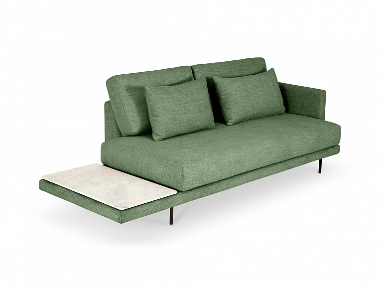 Кушетка OgogoHome Ricadi со столиком из мрамора зеленый 787114