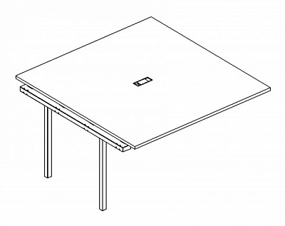 Секция стола для переговоров 140x124x75 на металлокаркасе DUE А4 2 132-1