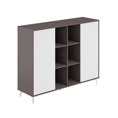 Шкаф средний с нишей Norden Сирио 1516х450х1200 Белый / Вольфрам SR.303.WF.WH.WH