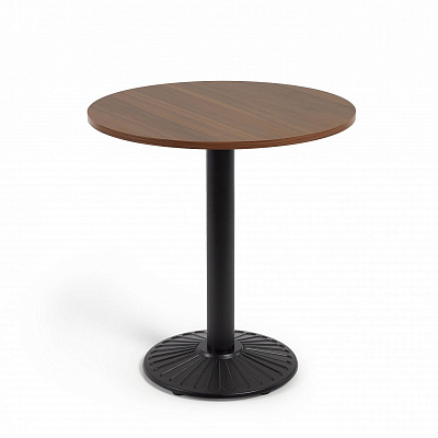 Круглый стол La Forma Tiaret ореховое дерево черная ножка d 695 см