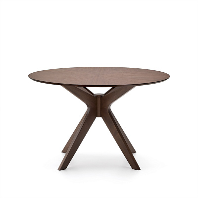 Круглый обеденный стол La forma Naanim ореховый шпон 120 см 252477