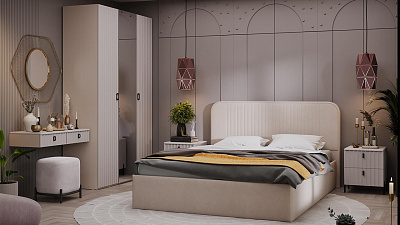 Модульная спальня Тиффани кашемир / кашемир матовый Трия
