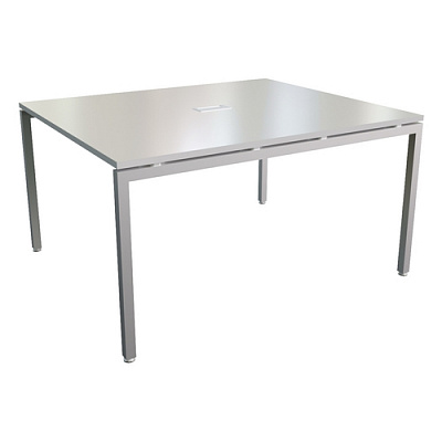 Стол переговоров с подрозетником MULTI-OFFICE СТИЛ (Steel) 120х143х76 белый