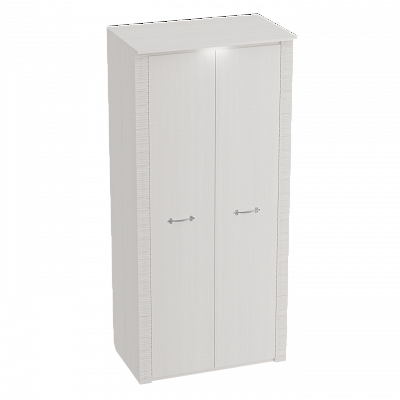 Шкаф 2-дверный с подсветкой Элана Бодега белая (глубина 65 см)