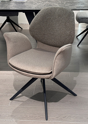 Стул LENNE / ЛЕННЕ 360 град. поворот., латте MILAN / МИЛАН-430, ткань/ MOHAIR / МОХЕЙР-440, ткань/ Черный