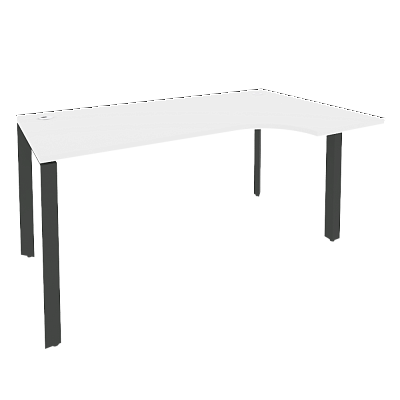 Стол эргономичный Рива Оникс на П-образном м/к правый (1580х980) O.MP-SA-1 (R) Белый Бриллиант/Металл Антрацит