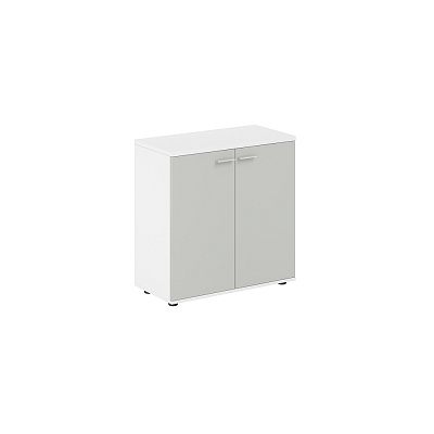 Шкаф низкий Norden Сигма 800х400х825, 2-х дв., з.ст ЛДСП SG.815.WH.SH Белый Снег/Серый Бархат