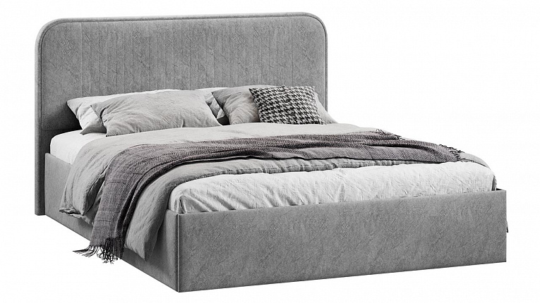 Кровать 140х200 c подъемным механизмом Тиффани микровелюр Wellmart Silver Трия