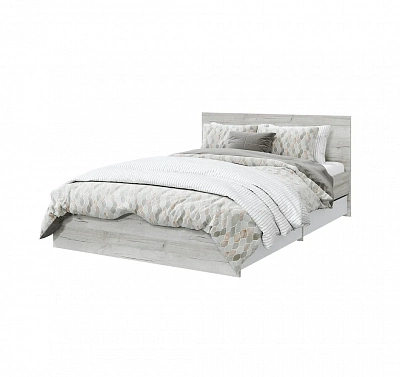 Кровать Лори 120х200 с ящиками дуб серый / белый МЛК