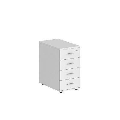 Тумба приставная NORDEN Сигма с 4 ящиками / с замком / без топа (400х600х725) SG.521.WH.WH
